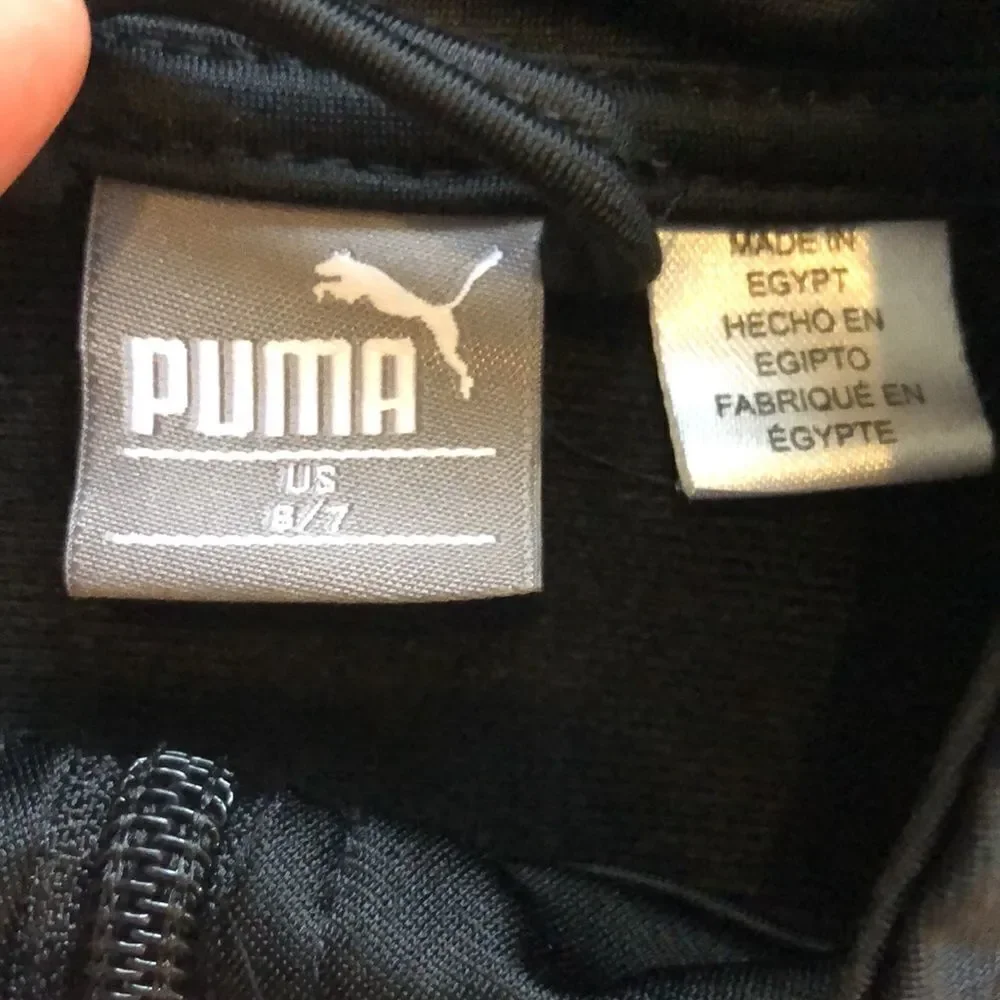 GIRLS PUMA LIGHTWEIGHT ATHLETIC JACKET IN EXCELLENT CONDITION! BLACK WITH TEAL